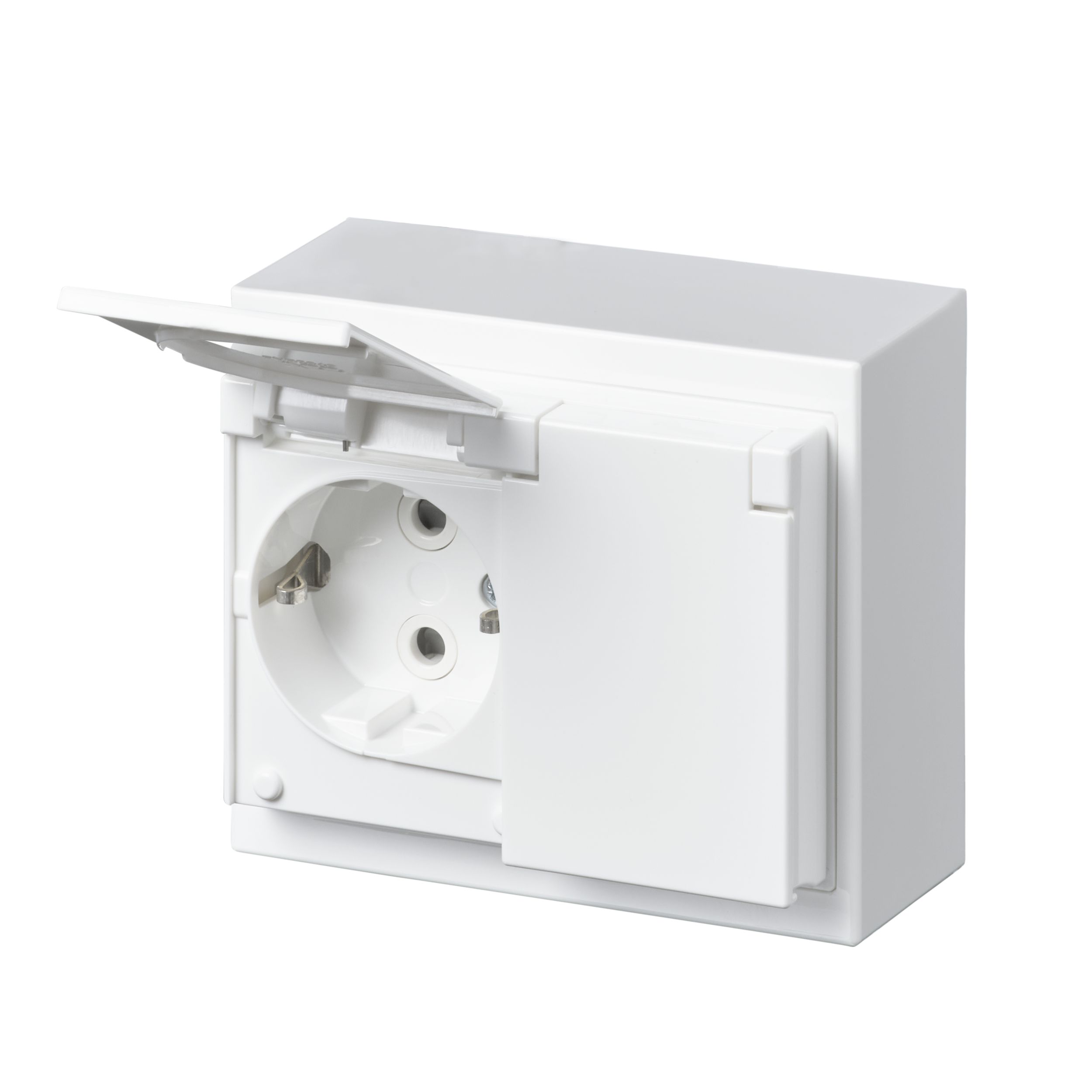 abb 2-vägs vägguttag ip44 302ek-84p vit