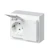 abb 2-vägs vägguttag ip44 302ek-84p vit