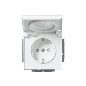 abb 1-gang socket outlet ip44 impressivo 20ek-84p white