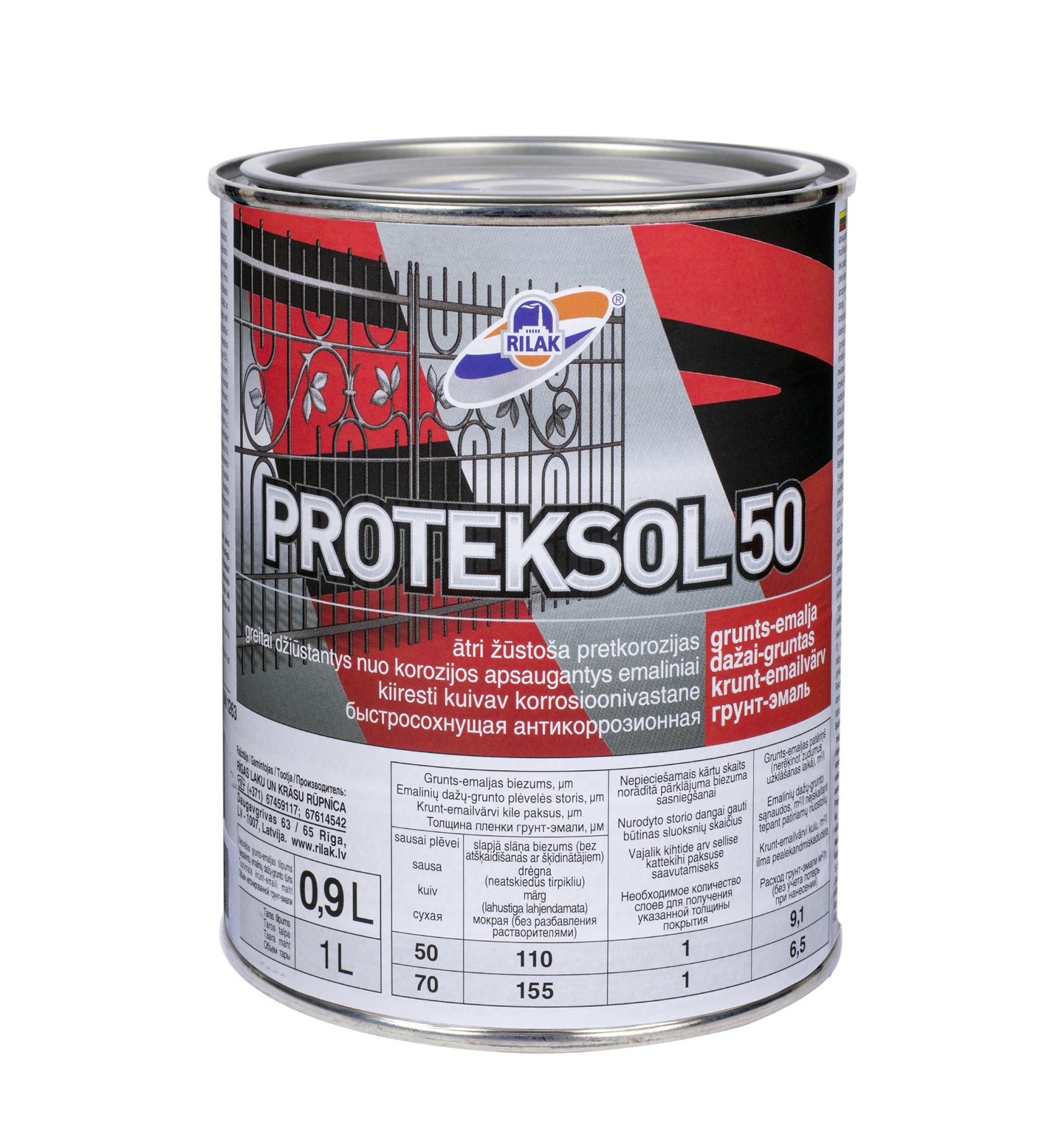GRUNTAS-DAŽAI METALUI PROTEKSOL-50,RAUDONI