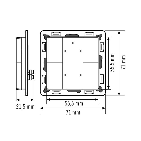 esylux Dimmer push button x4 dali-2 wh