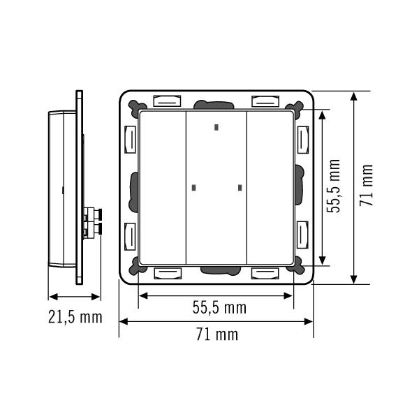 esylux Dimmer push button x2 dali-2 wh