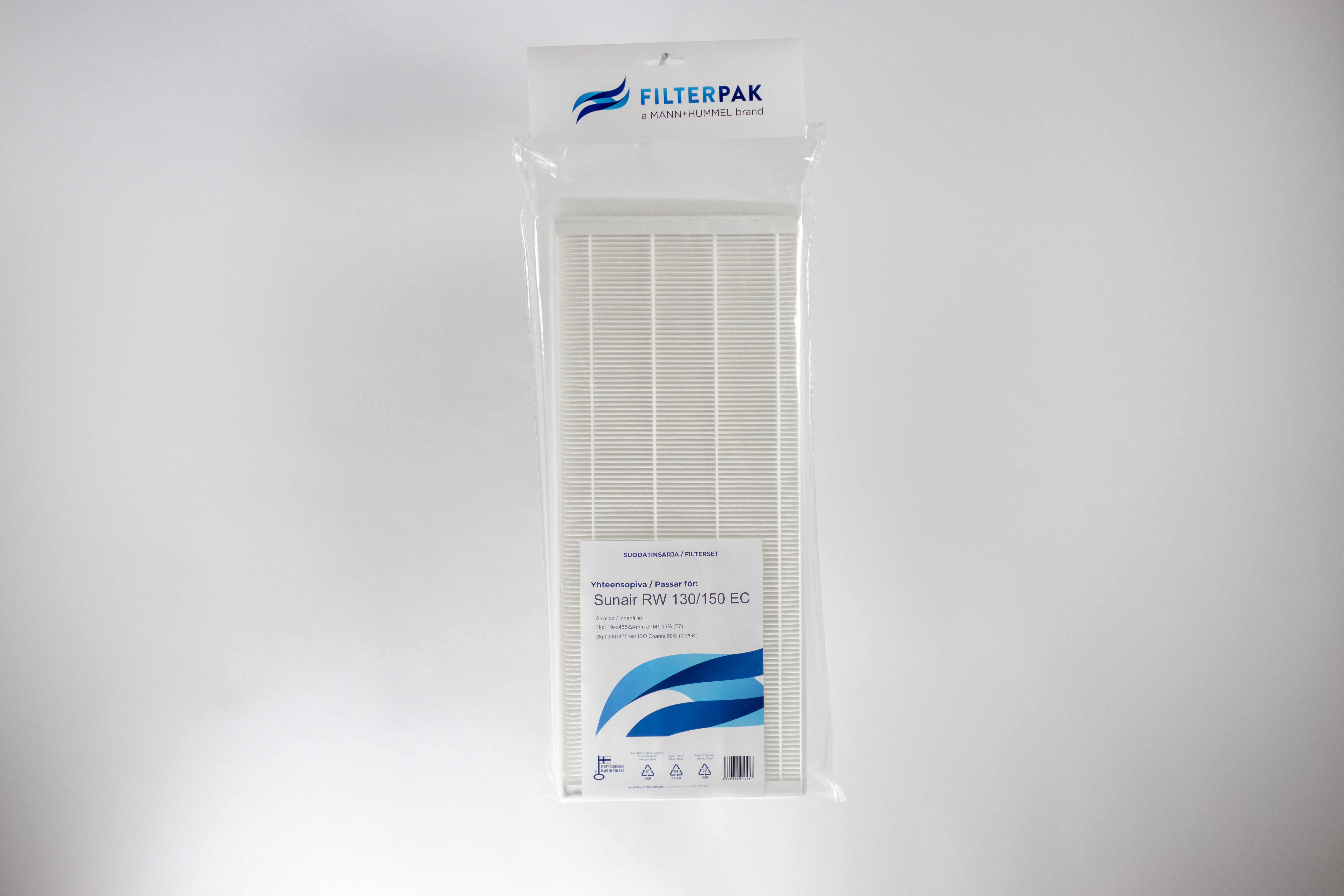 SUODATINPAKKAUS FILTERPAK SUNAIR RW 130/150 EC