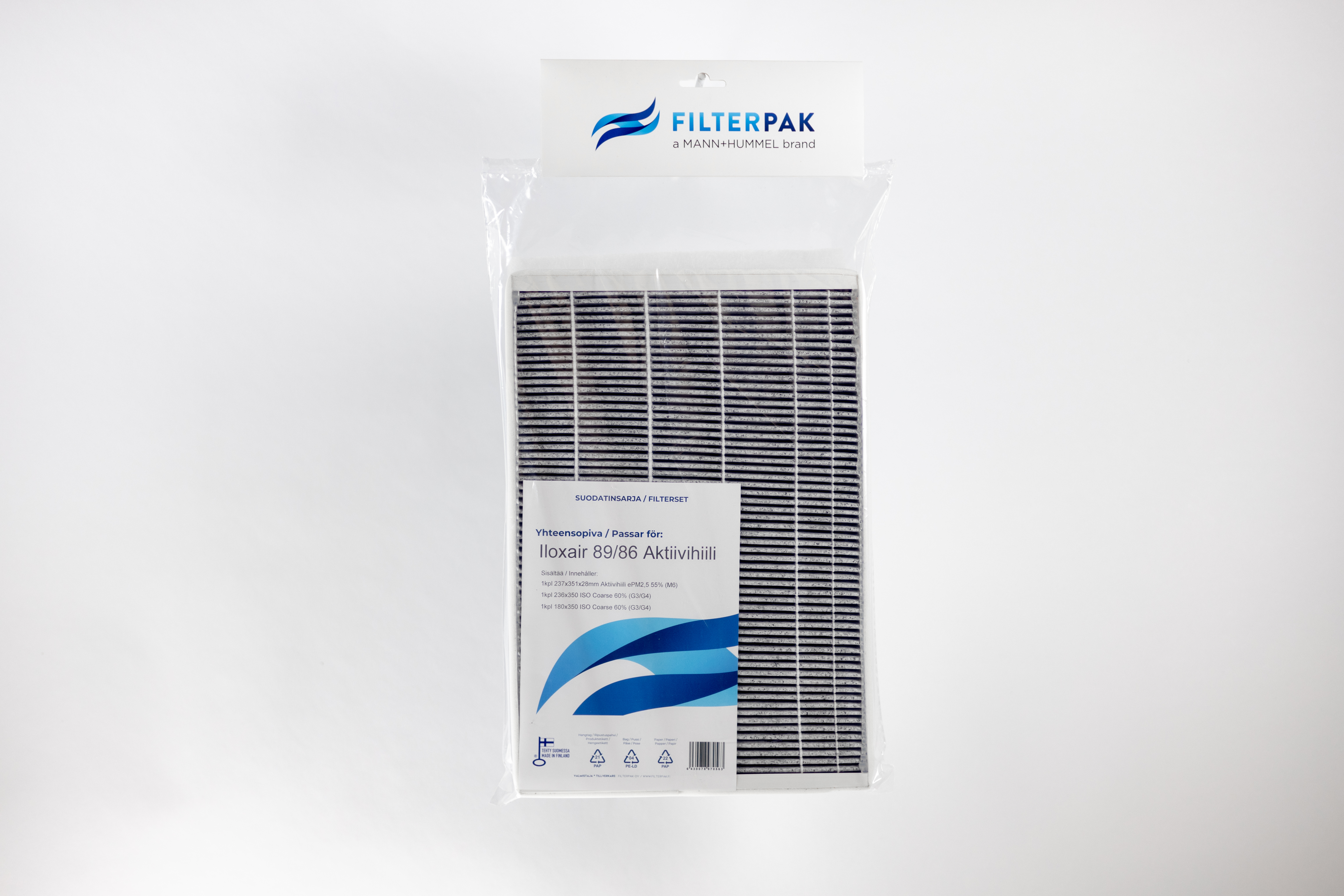SUODATINPAKKAUS FILTERPAK ILOXAIR 89/86 AKTIIVIHIILI
