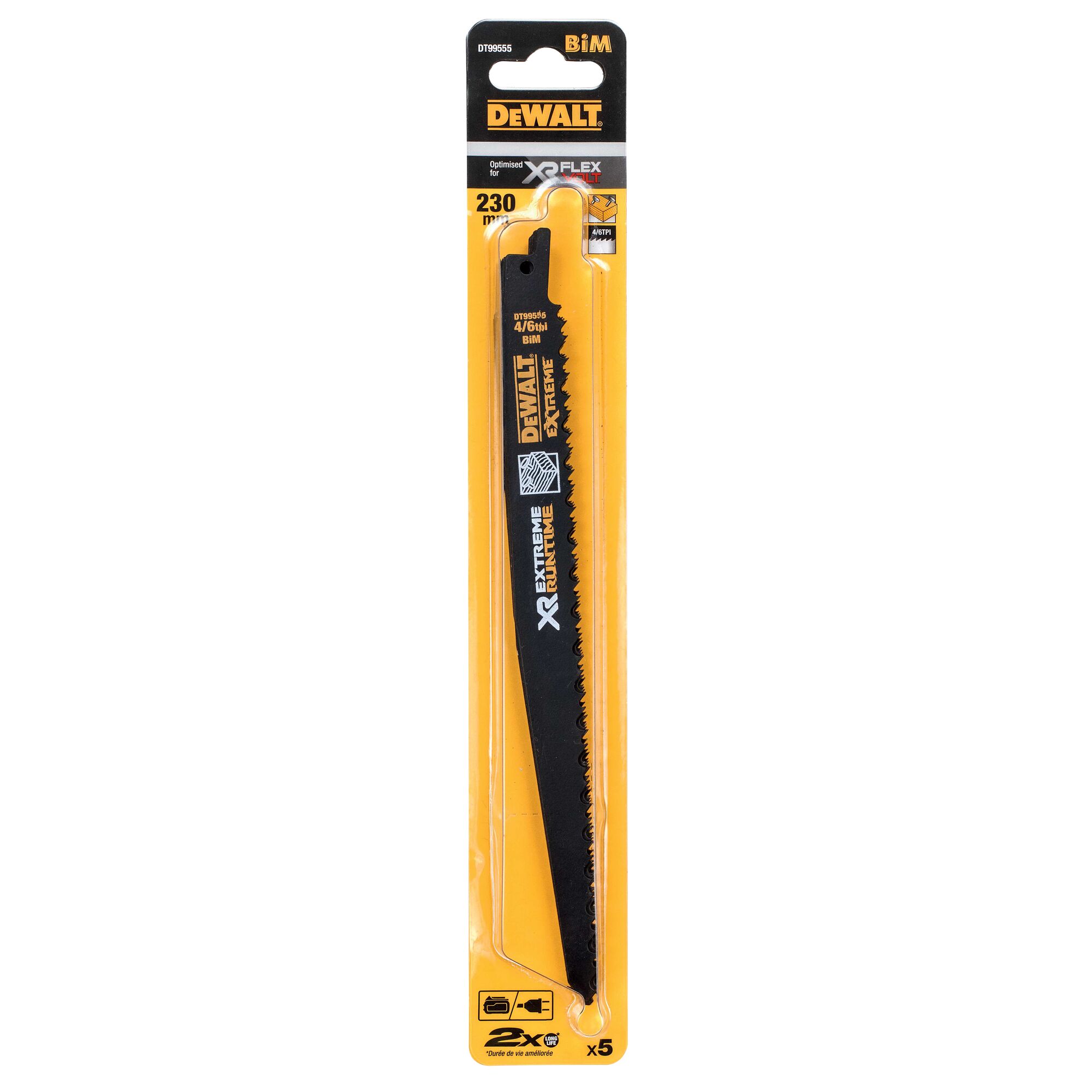 dewalt Recip blade dewalt 230mm extreme dt99555