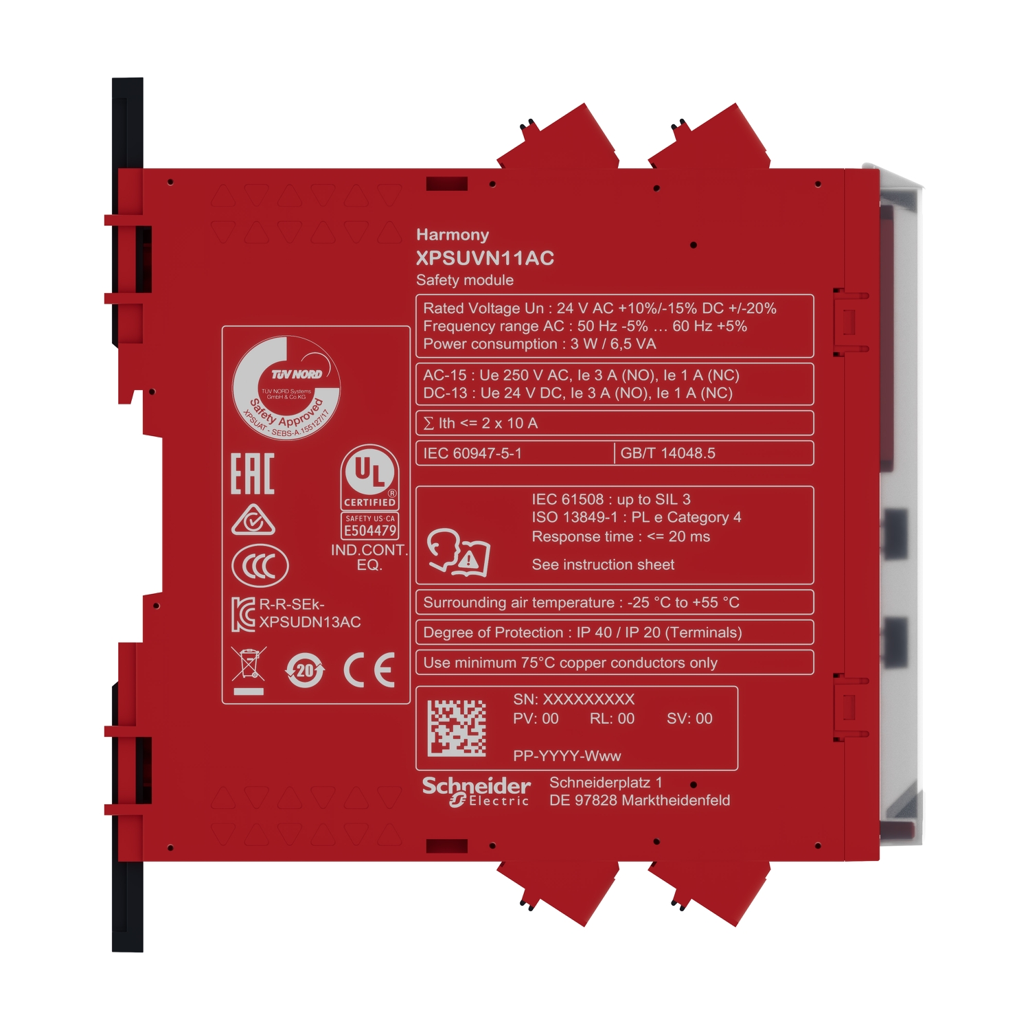 schneider electric Turvarele preventa nollanopeus, 24v, jousi