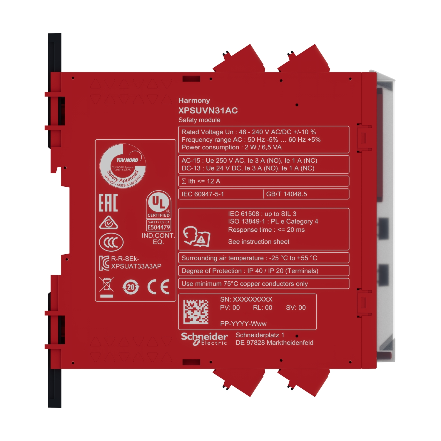 schneider electric Turvarele preventa nollanop. 48-240v, jousi