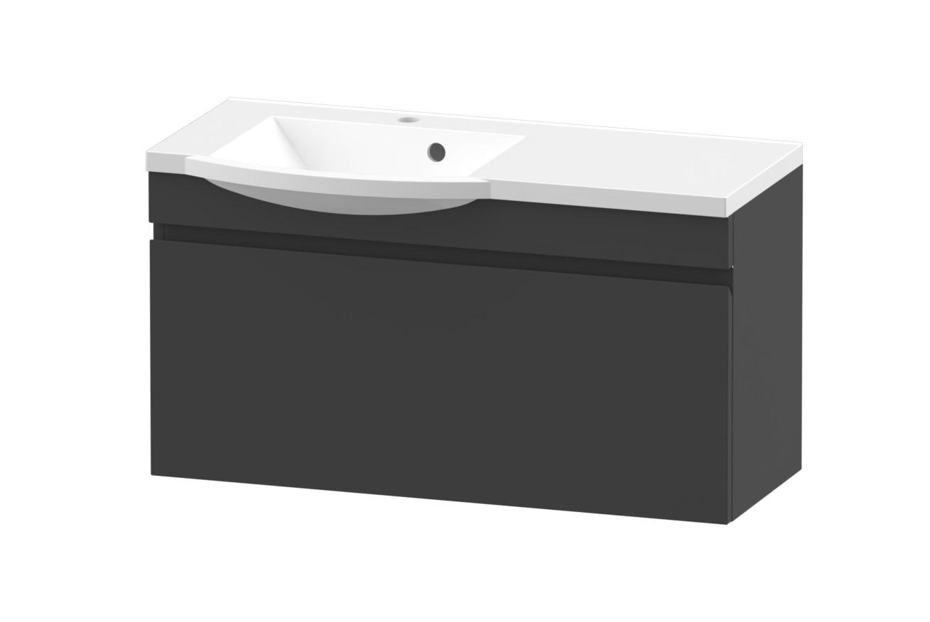 polaria Laval 900 left grey wash basin cabinet