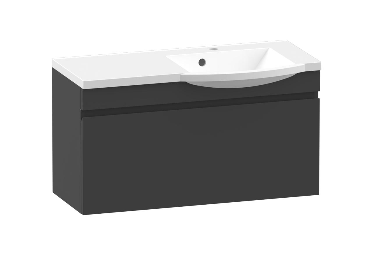 polaria Laval 900 right grey wash basin cabinet