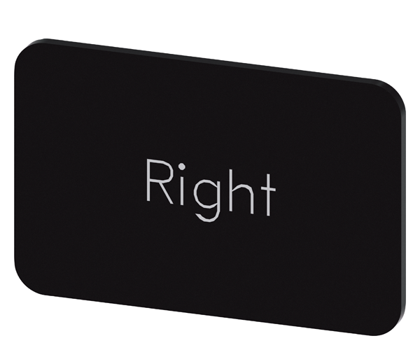 SVART ETIKETT, SKRIFT:RIGHT