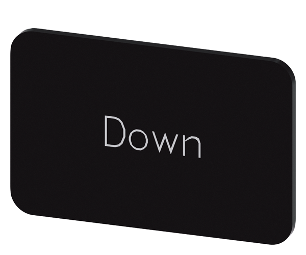 SVART ETIKETT, SKRIFT:DOWN
