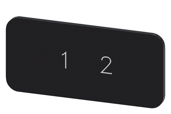 SVART ETIKETT, SKRIFT: 1 2