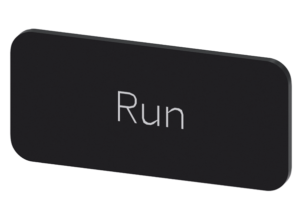 SVART ETIKETT,SKRIFT: RUN