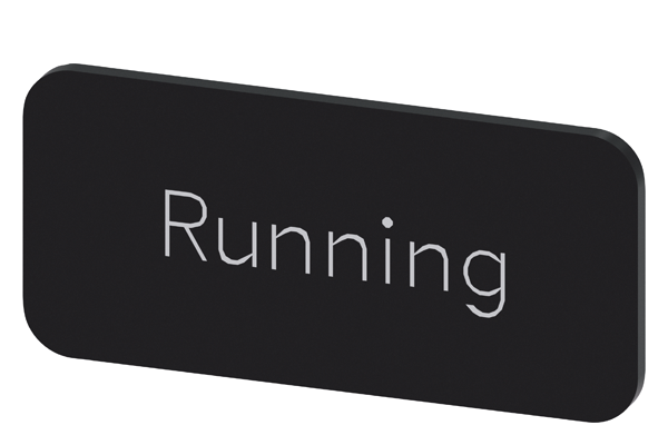 SVART ETIKETT,SKRIFT: RUNNING