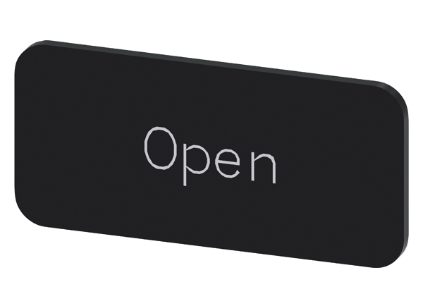 SVART ETIKETT, SKRIFT: OPEN