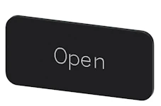 SVART ETIKETT, SKRIFT: OPEN