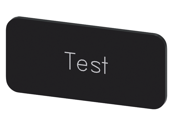 SVART ETIKETT, SKRIFT: TEST