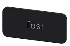 SVART ETIKETT, SKRIFT: TEST