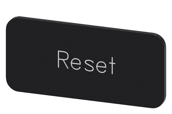 SVART ETIKETT, SKRIFT: RESET