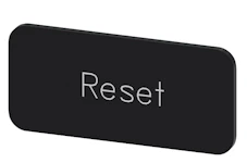 SVART ETIKETT, SKRIFT: RESET