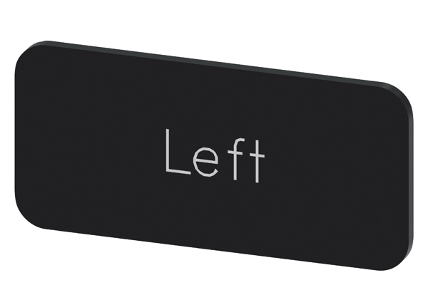 SVART ETIKETT, SKRIFT: LEFT