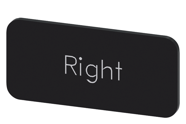 SVART ETIKETT, SKRIFT: RIGHT