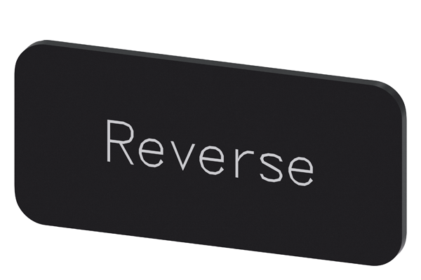 SVART ETIKETT, SKRIFT: REVERSE