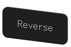 SVART ETIKETT, SKRIFT: REVERSE