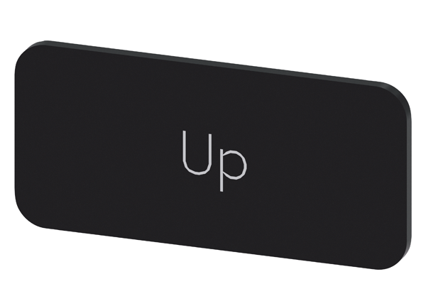 SVART ETIKETT, SKRIFT: UP