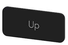 SVART ETIKETT, SKRIFT: UP