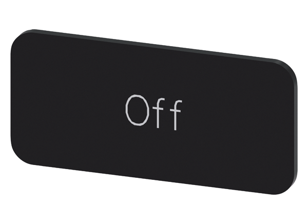 SVART ETIKETT, SKRIFT: OFF