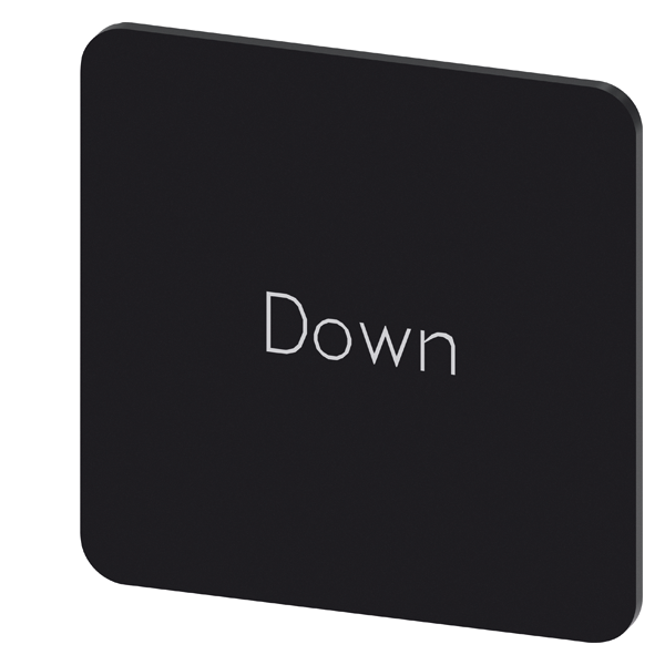 SVART ETIKETT, SKRIFT:DOWN