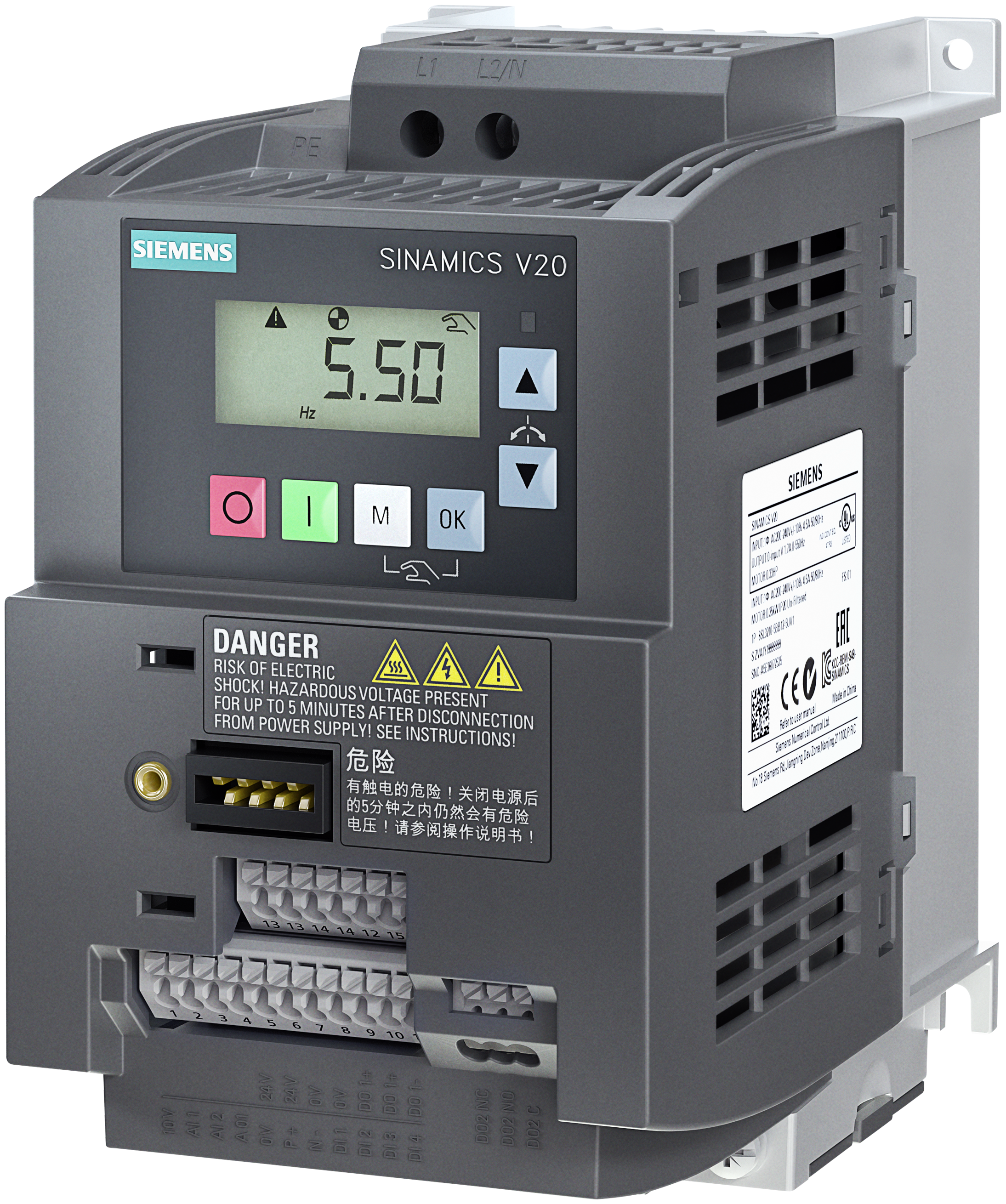SINAMICS V20, 1AC 230V 1.5kW Unfilt