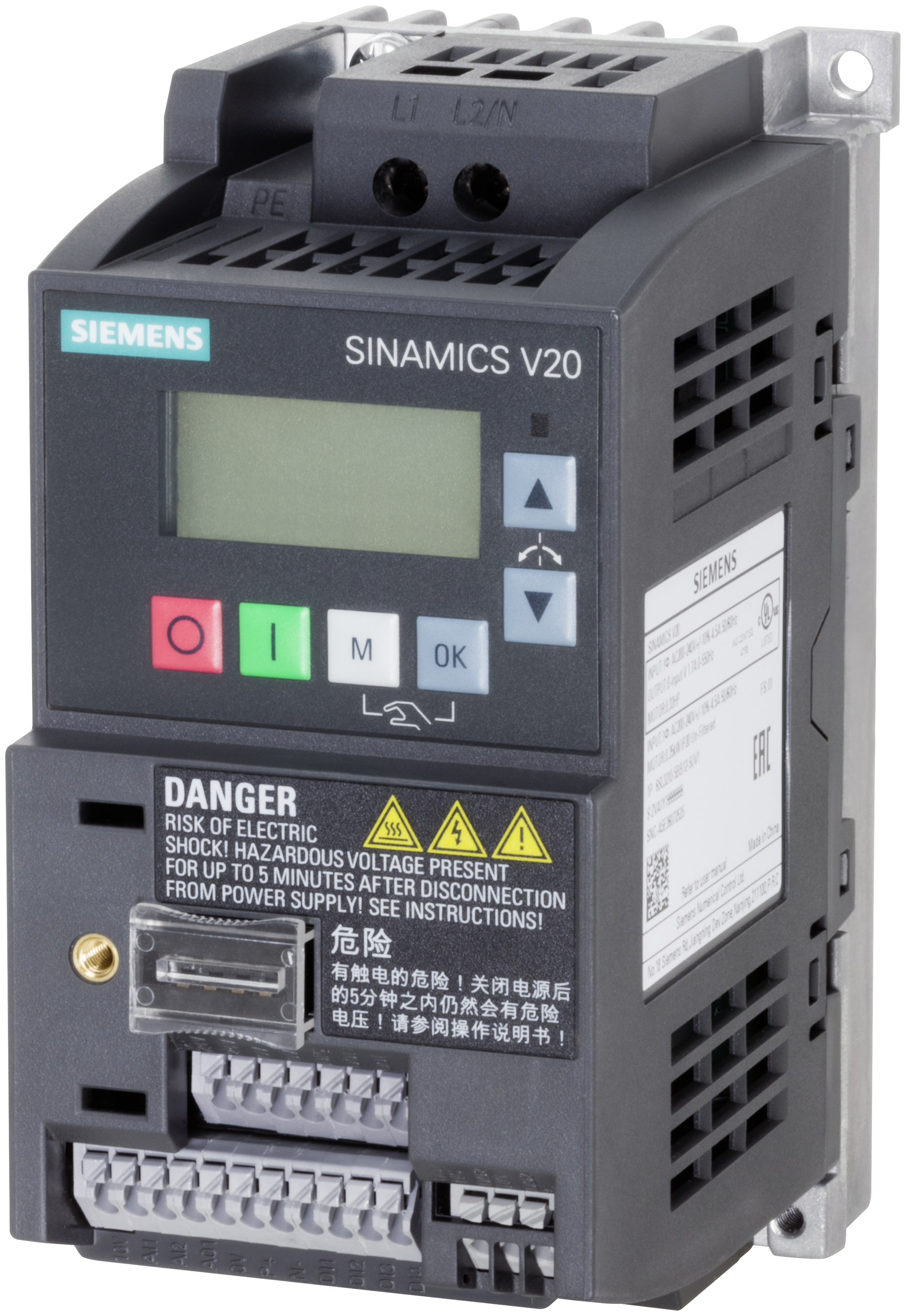 SINAMICS V20, 1AC 230V 0,12kW UNFILTERED