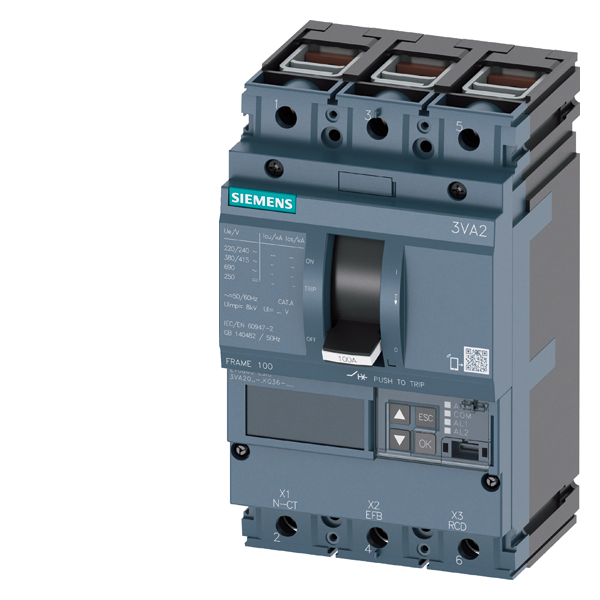 EFFEKTBRYTER 3VA20 63A 3P 55KA ETU550 R