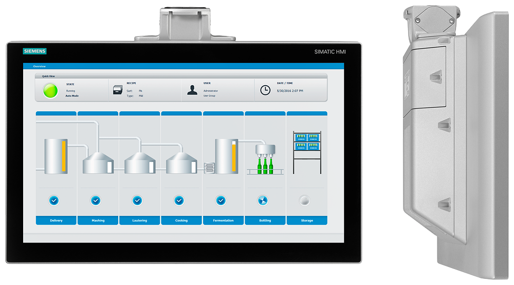 Monitor, Svingarm u/kn, 22", 24VDC
