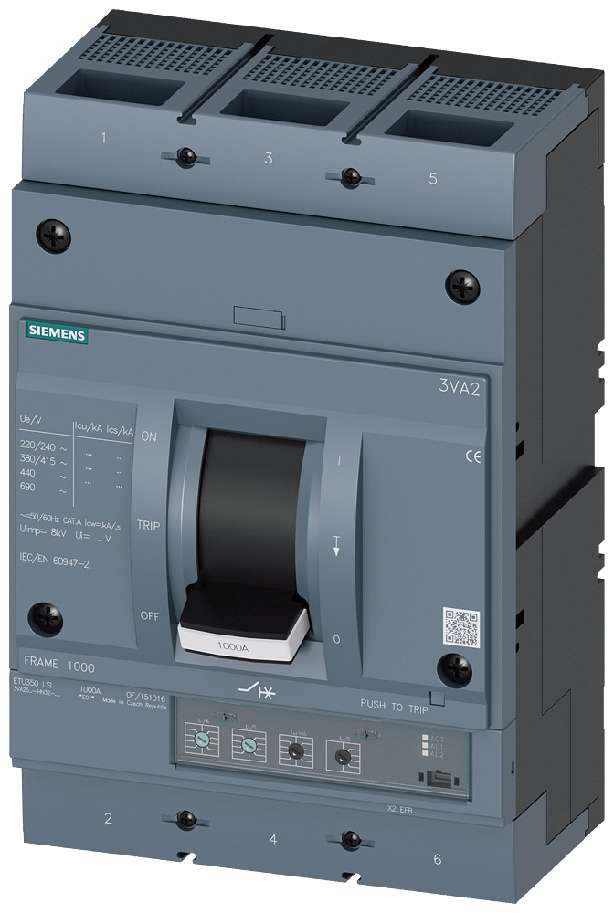 EFFEKTBRYTER 3VA25 630A 3P 55KA ETU350 B