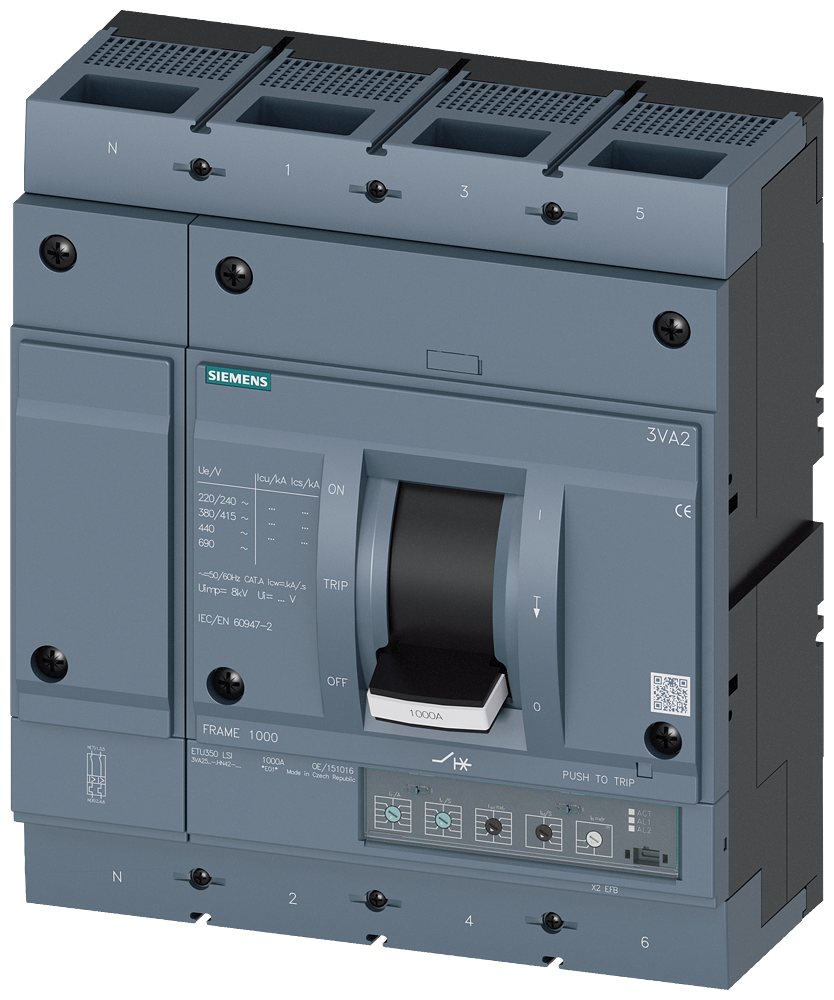 EFFEKTBRYTER 3VA25 630A 3P 55KA ETU350 B