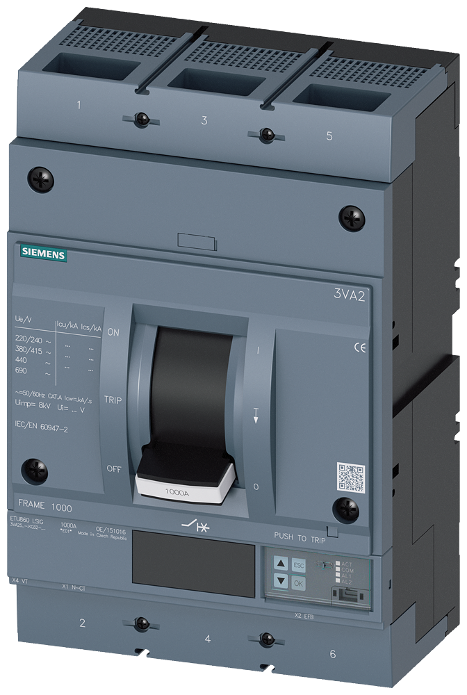 EFFEKTBRYTER 3VA25 630A 3P 55KA ETU320 B