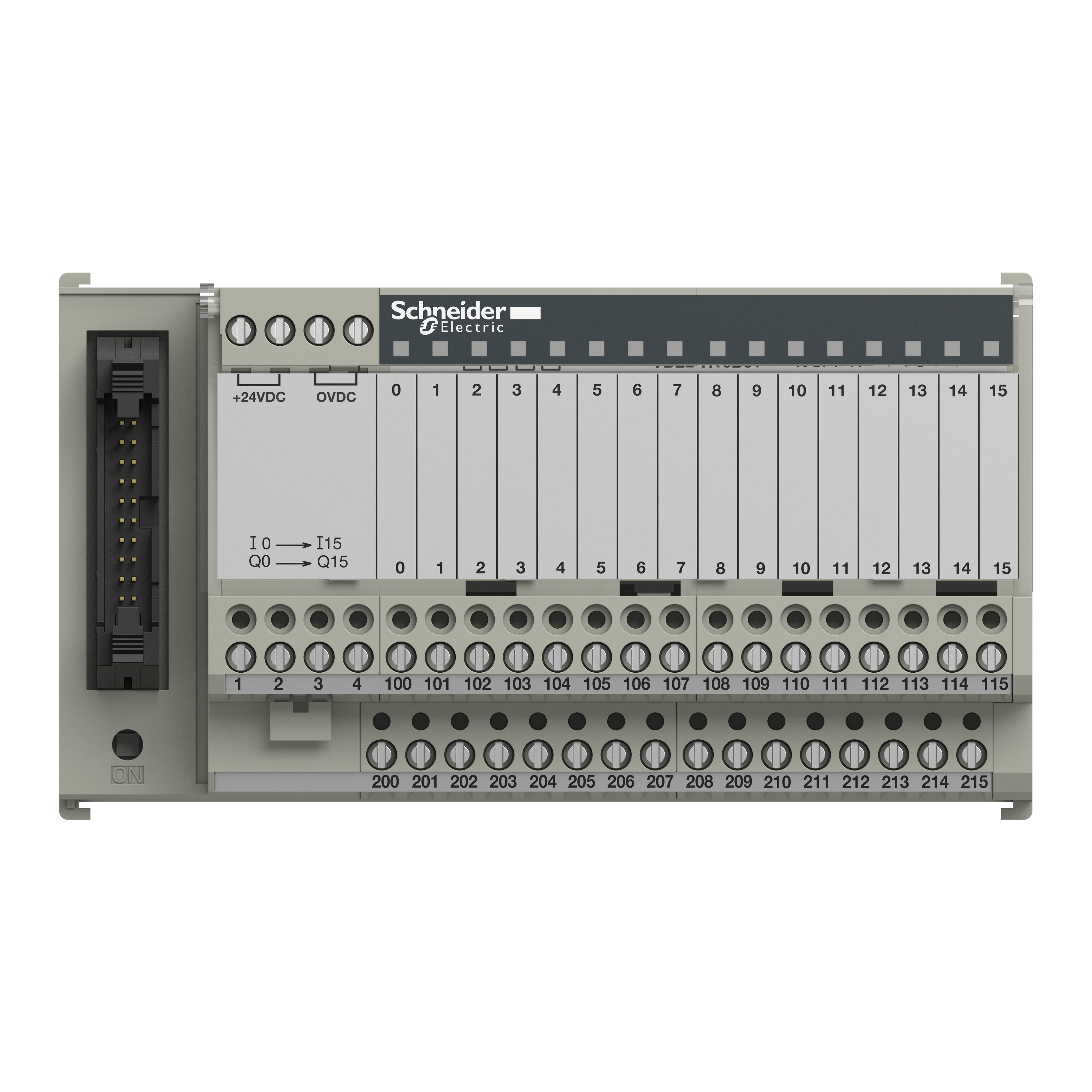 schneider electric 16 i/o,2 term, led abe7h16r21