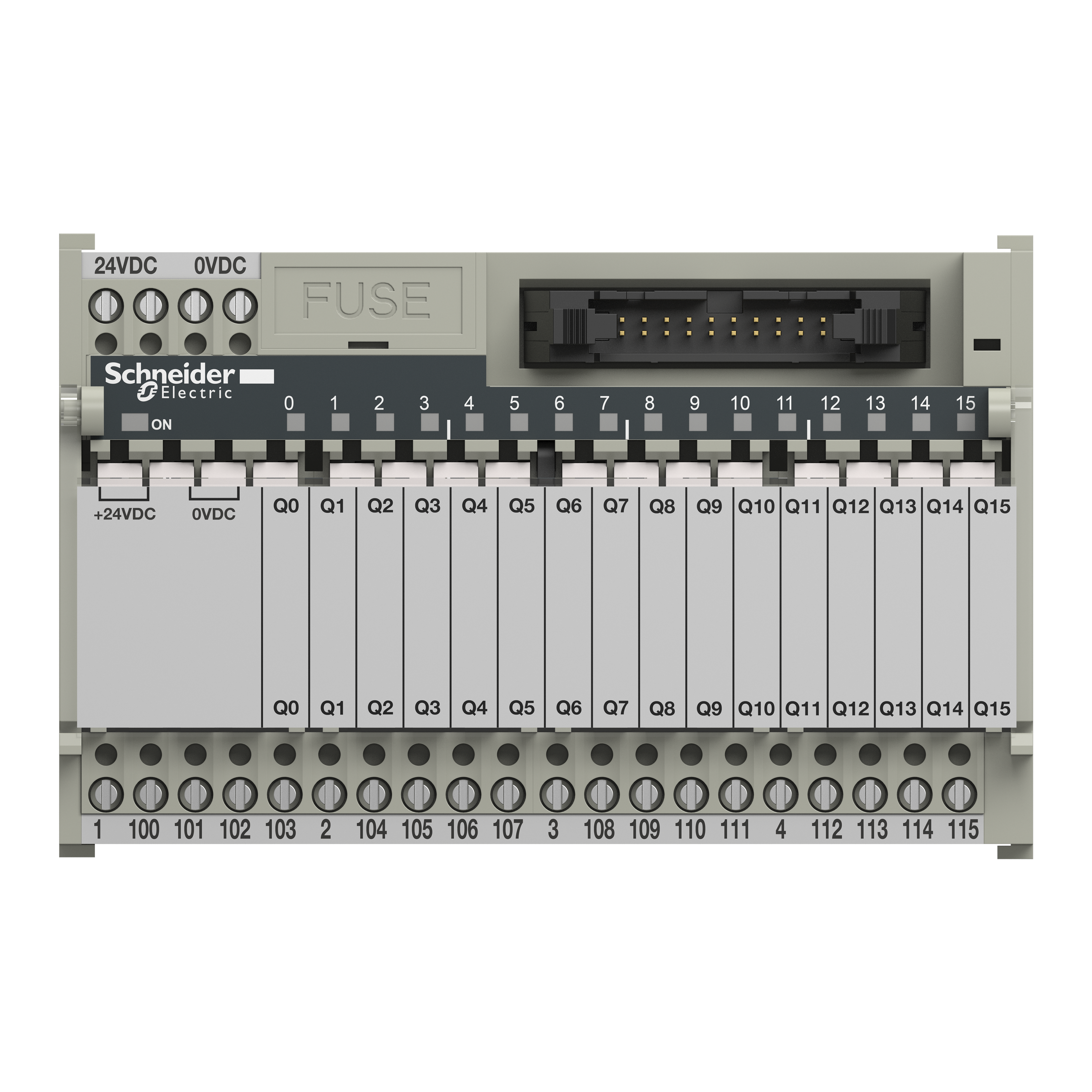 schneider electric 16 o, 4 pr.gr,1 n/o,rele 5mm, abe7r16t111