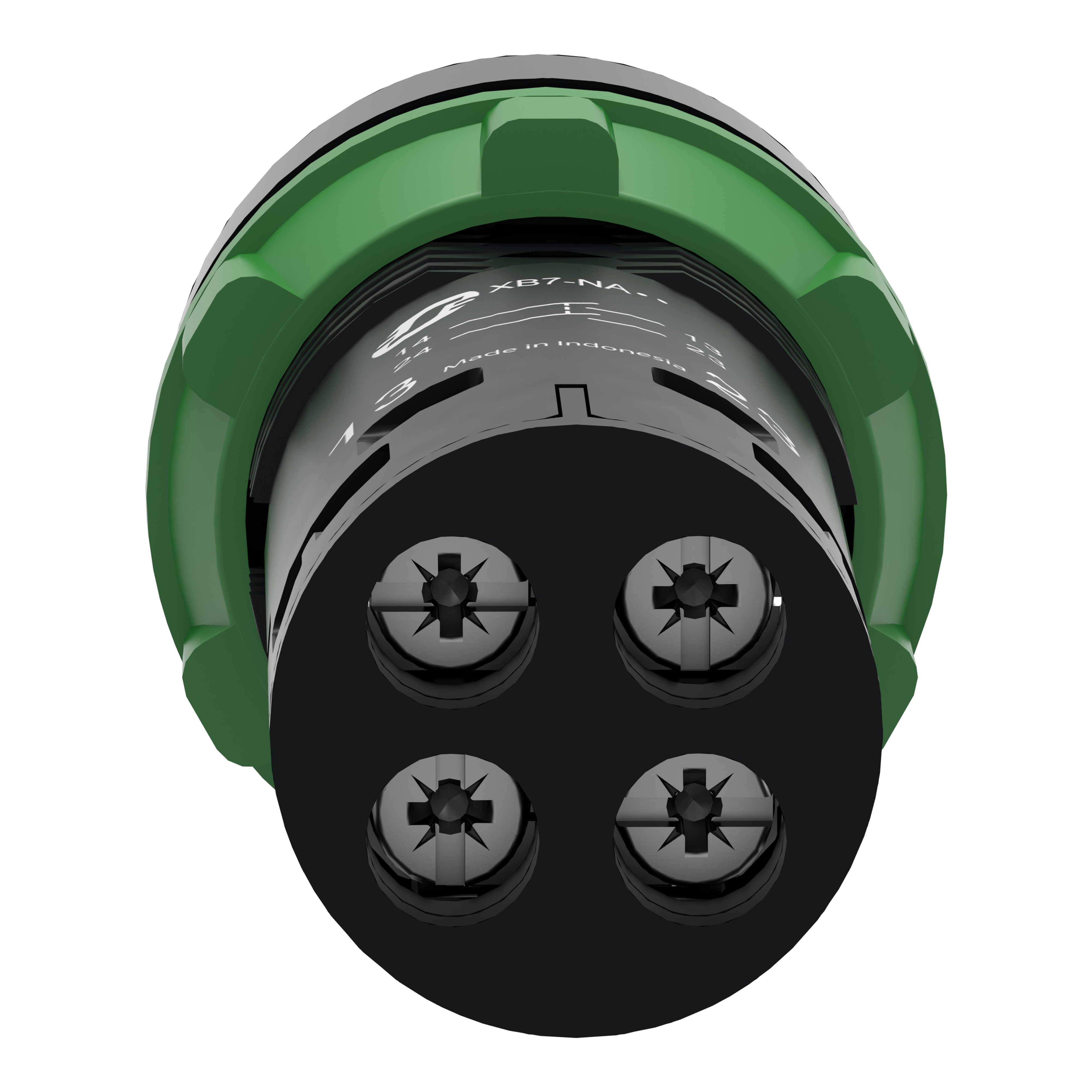 schneider electric Tryckkn grön 2no