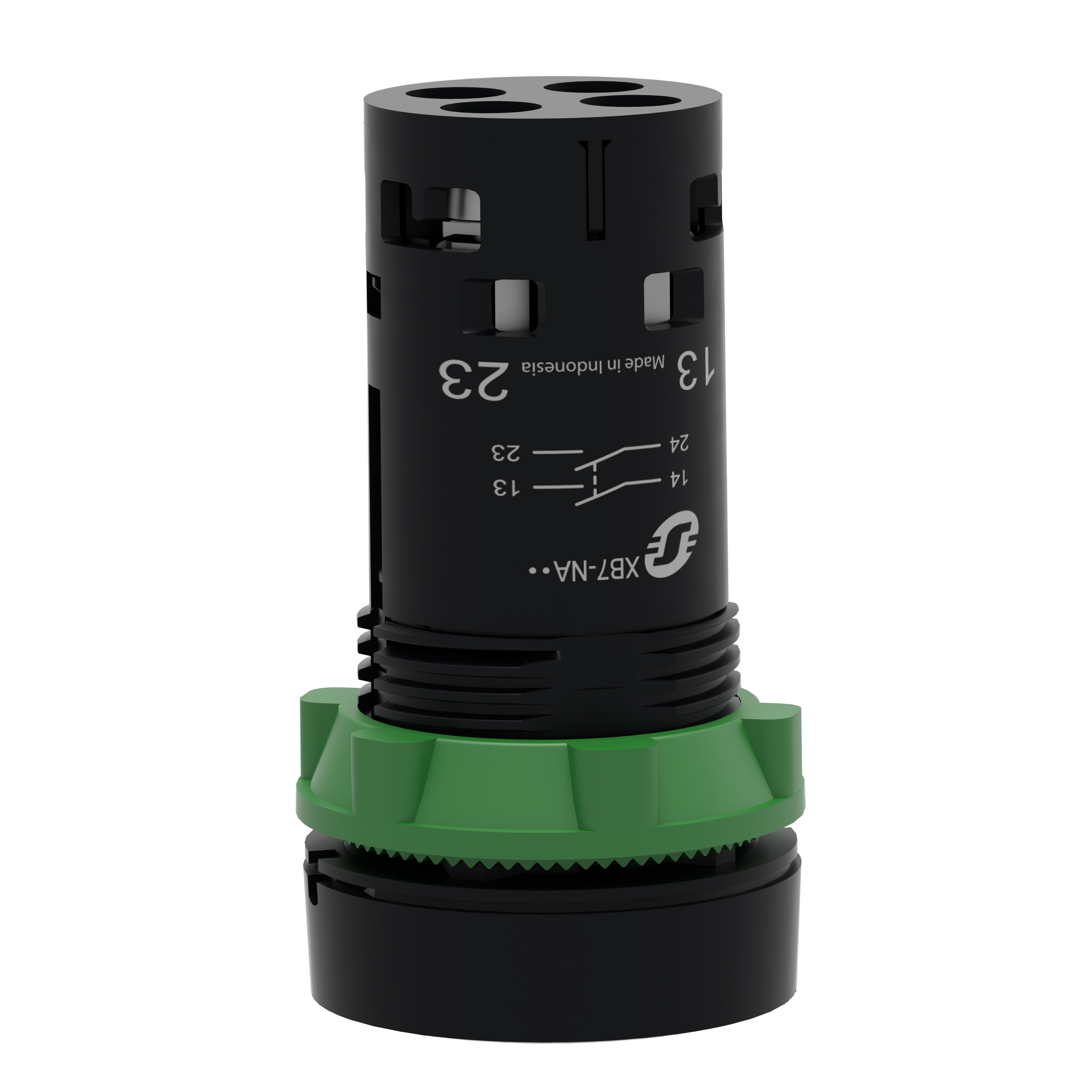 schneider electric Tryckkn grön 2no
