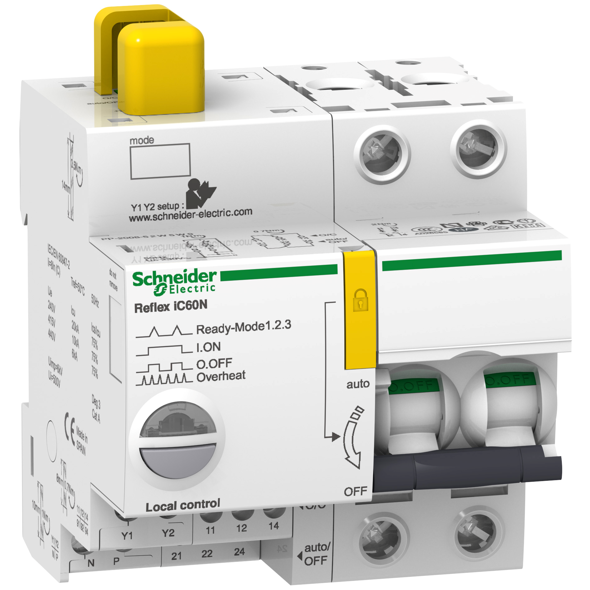 schneider electric Johdonsuojakatkaisija reflex ic60n 2x40a/c/6ka