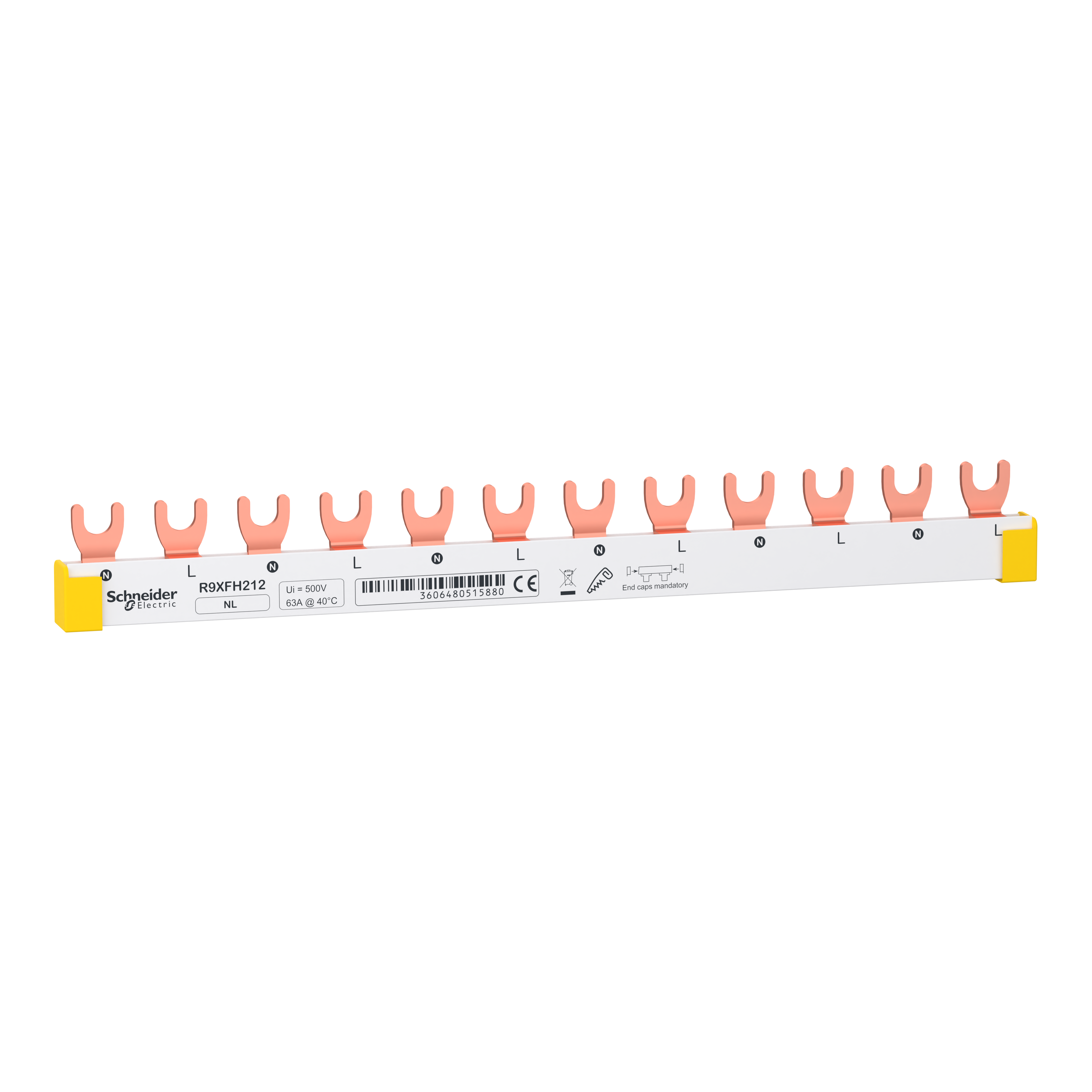 Samleskinne Gaffel 2P L1L2 12M