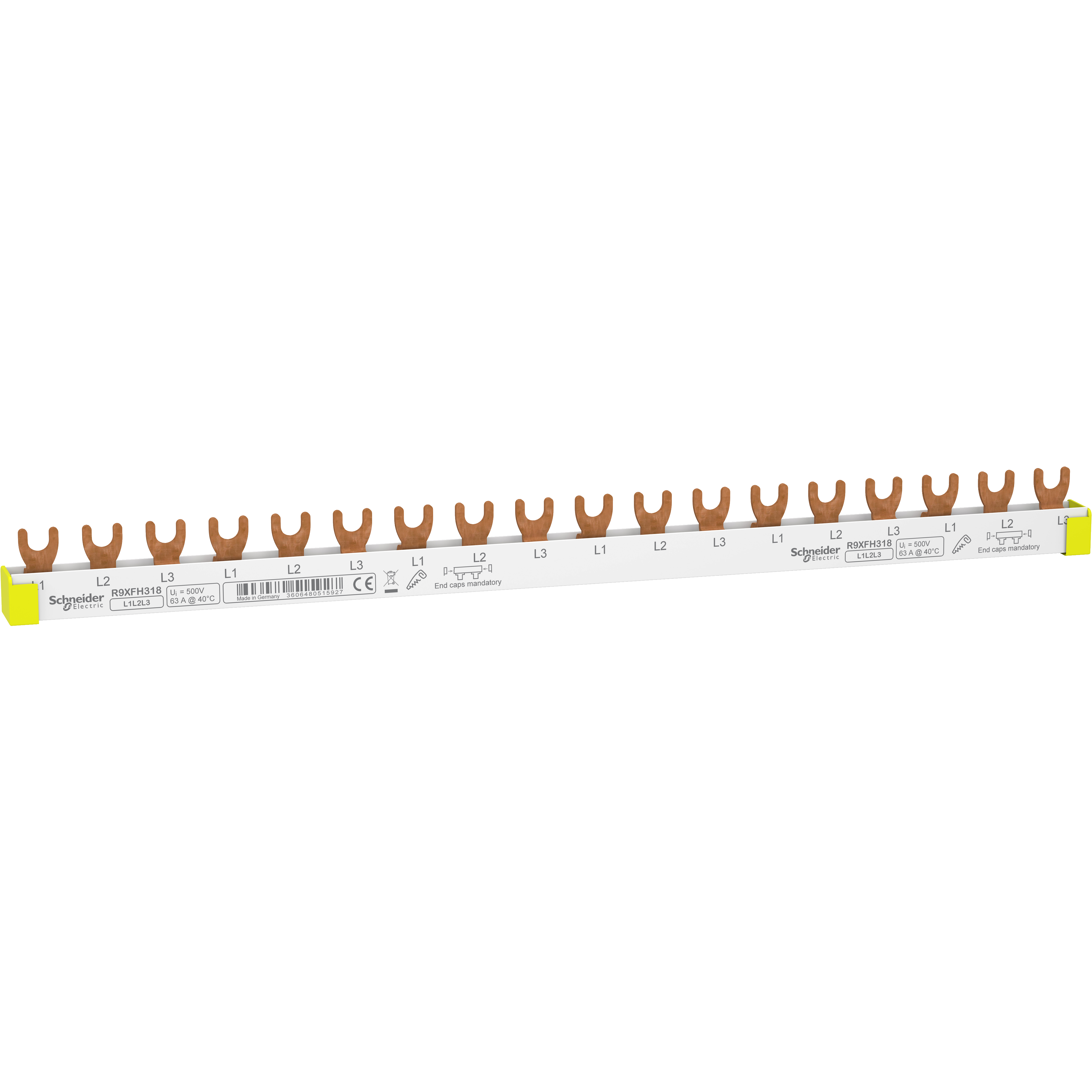 Samleskinne Gaffel 3P L1L2L3 18M