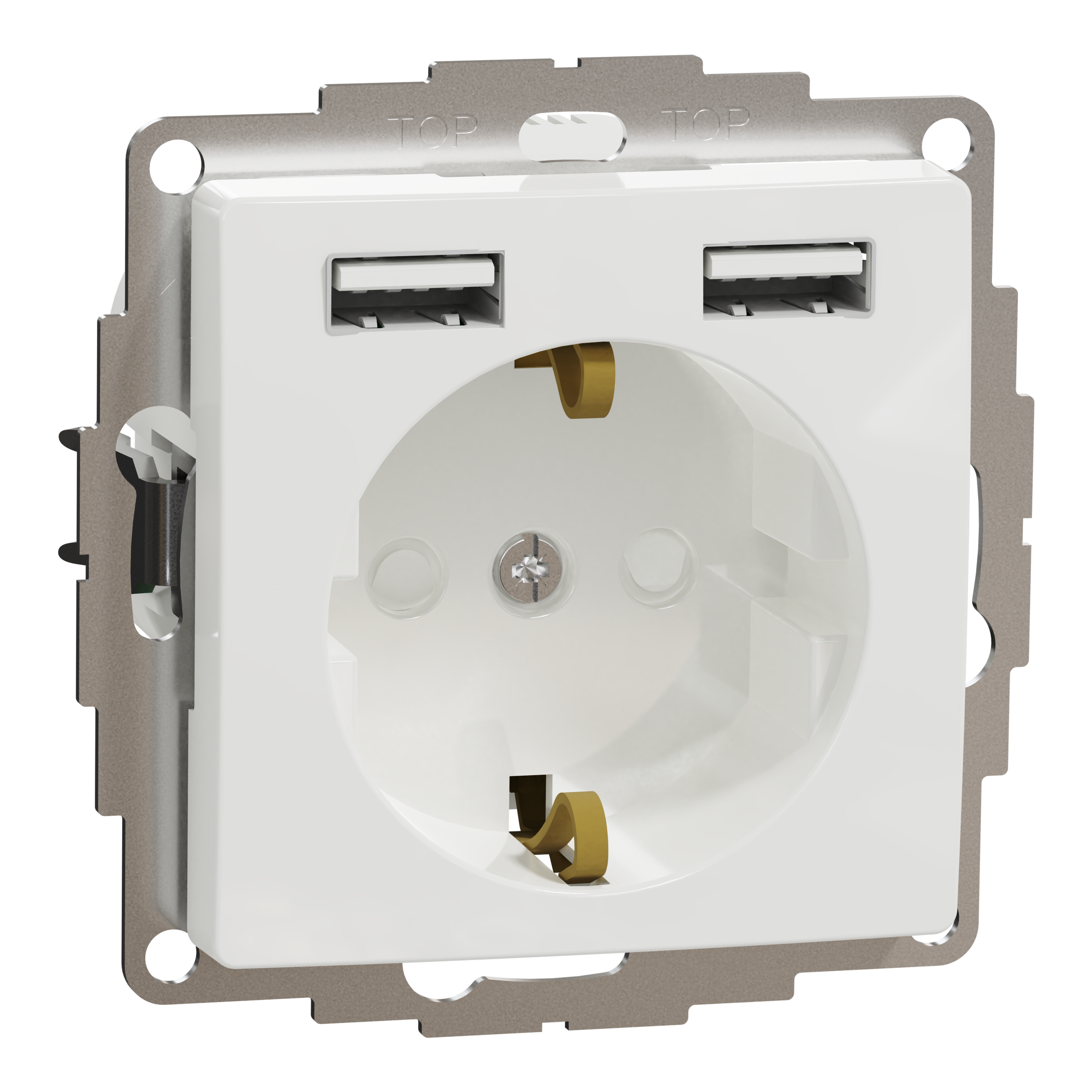 SEDNA DESIGN PISTIKUPESA MAANDUSEGA VK +2xUSB VALGE