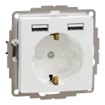 SEDNA DESIGN PISTIKUPESA MAANDUSEGA VK +2xUSB VALGE
