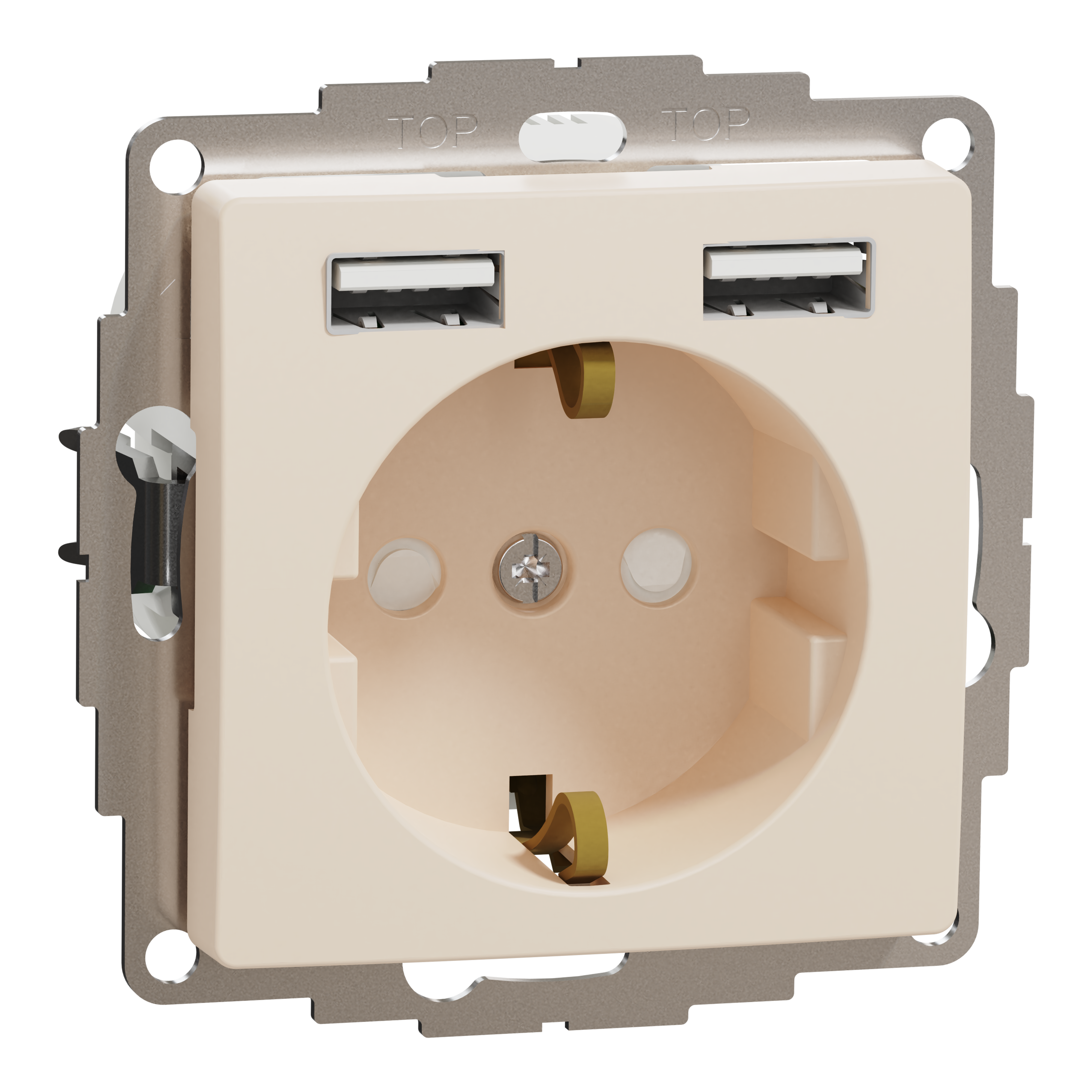 schneider electric Sedna design pistikupesa maandusega vk +2xusb beež