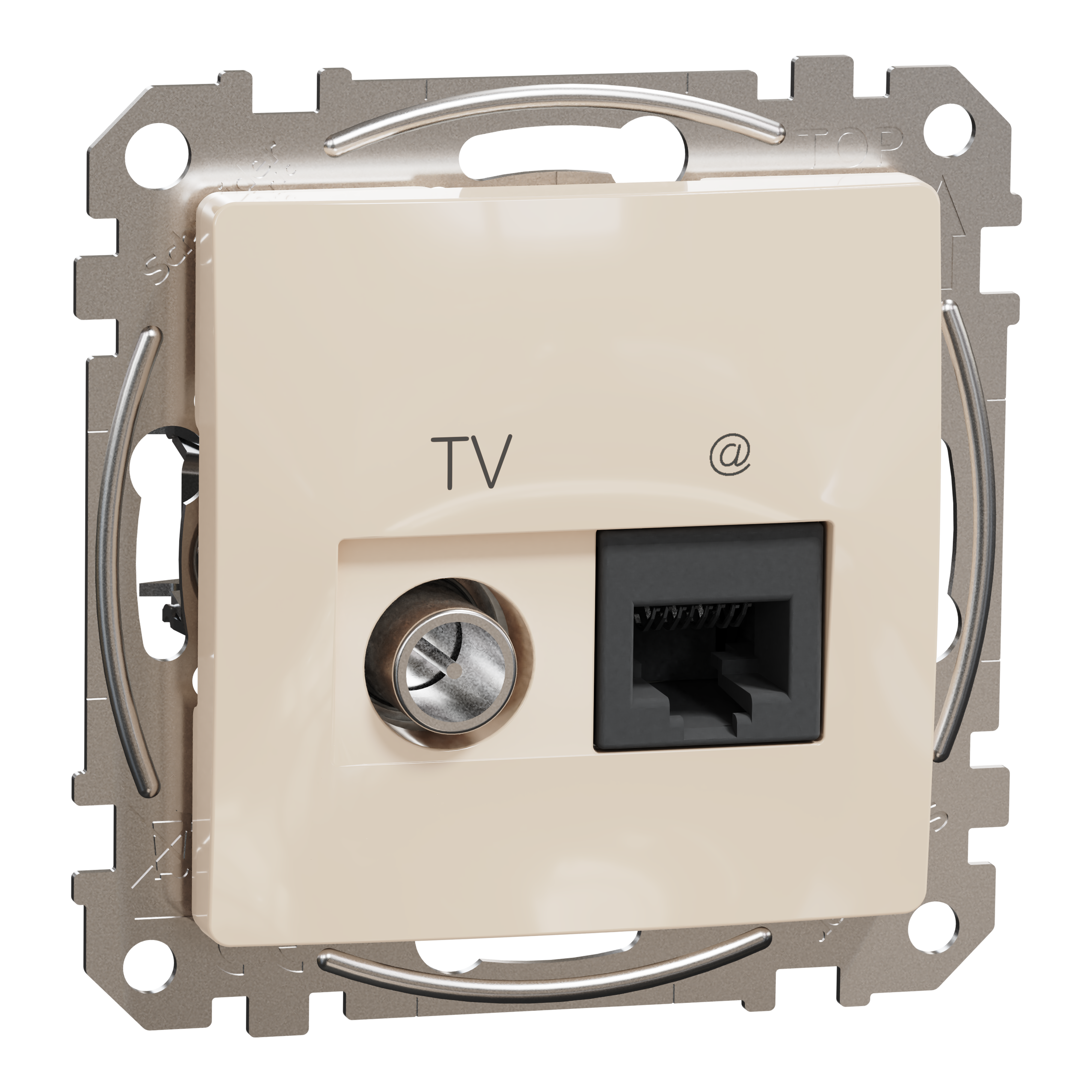 SEDNA DESIGN SIDEPESA 1xRJ45 CAT6+TV 4dB LÕPP BEEŽ